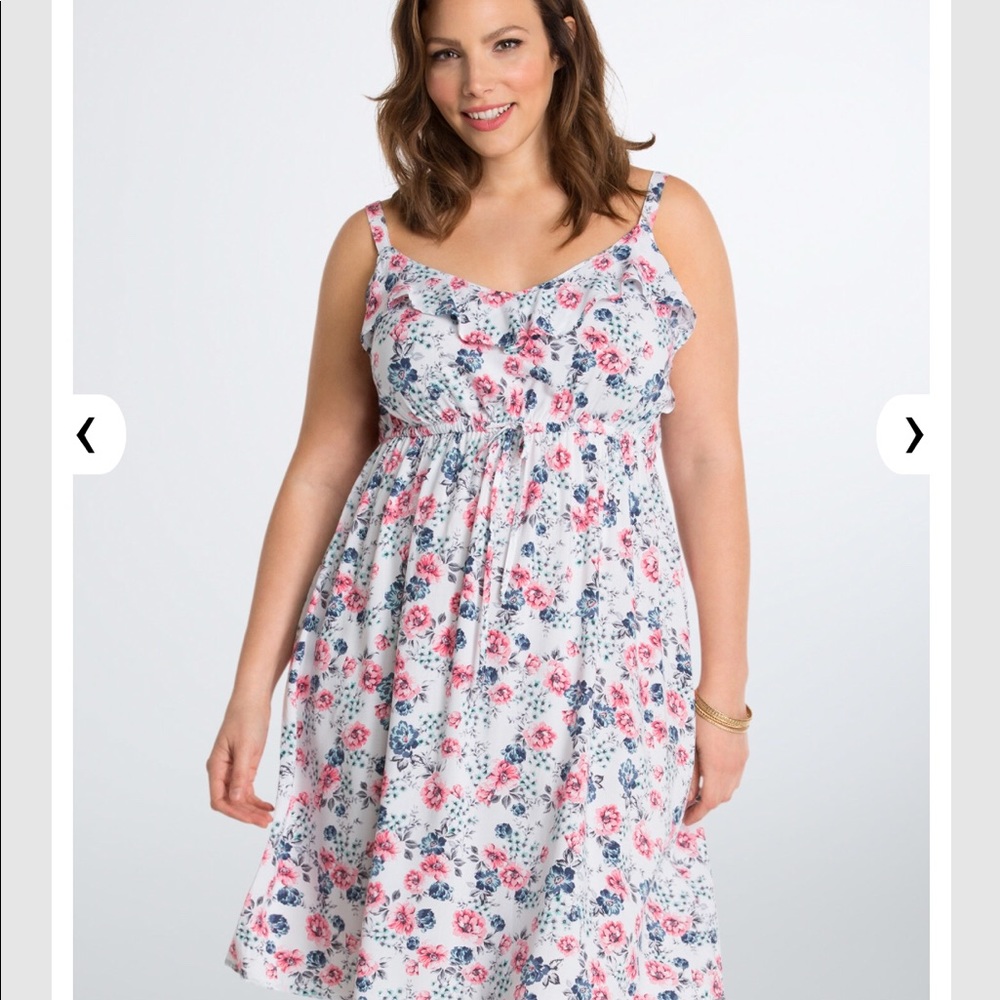 Torrid Floral Ruffle Front Challis Sundress